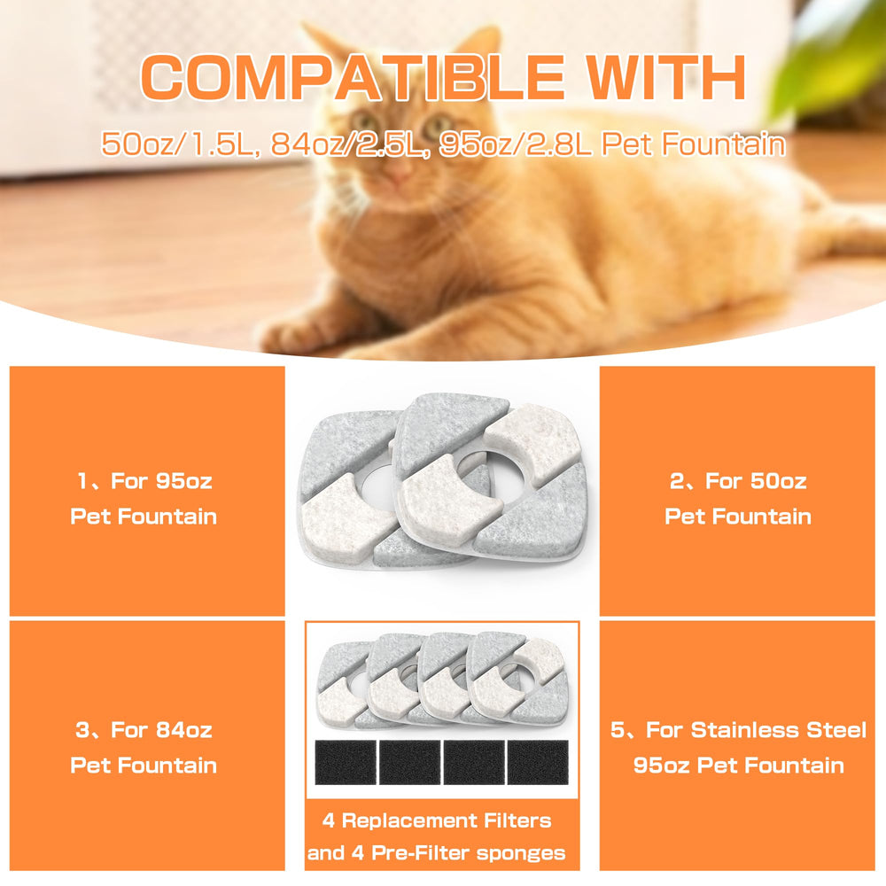 Srnona cat fountain pump LED light provides visibility during nighttime hydration.