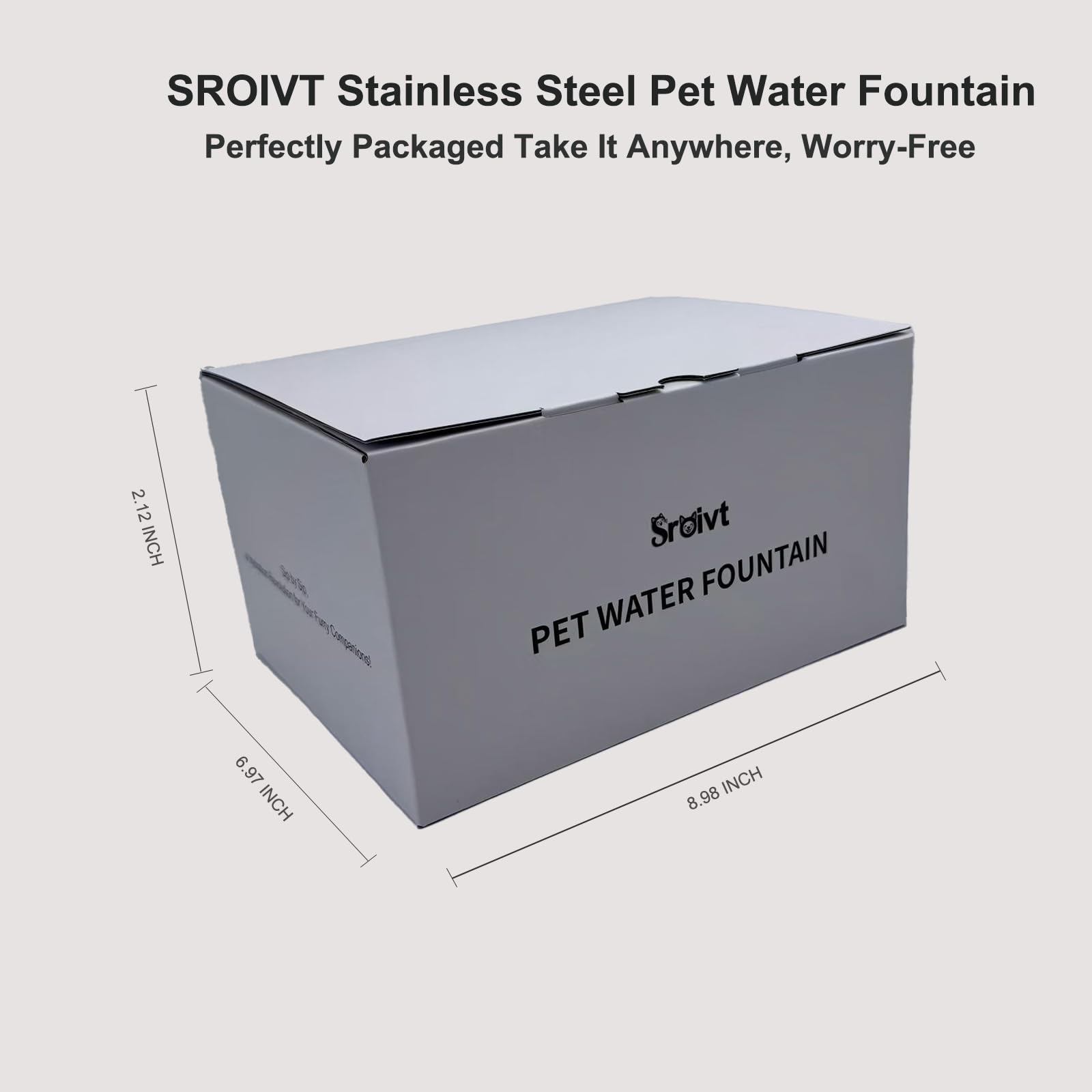 SROIVT travel-friendly fountain suitable for camping or outdoor use.