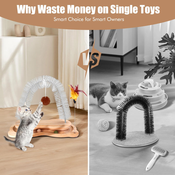 SSAWcasa 4-in-1 cat toy station for versatile indoor fun