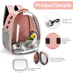 Flexible bendable perch inside the SSAWcasa backpack