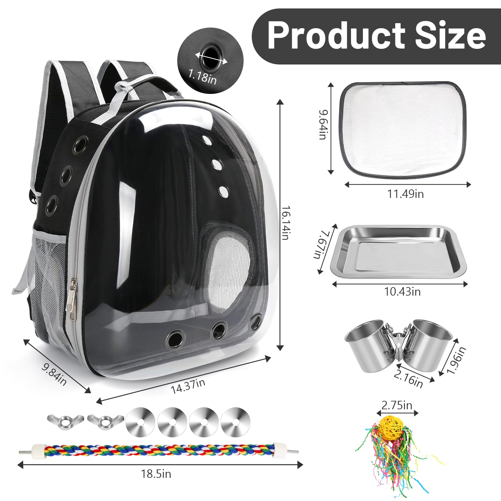 SSAWcasa bird backpack side-entrance enables easy access during trips