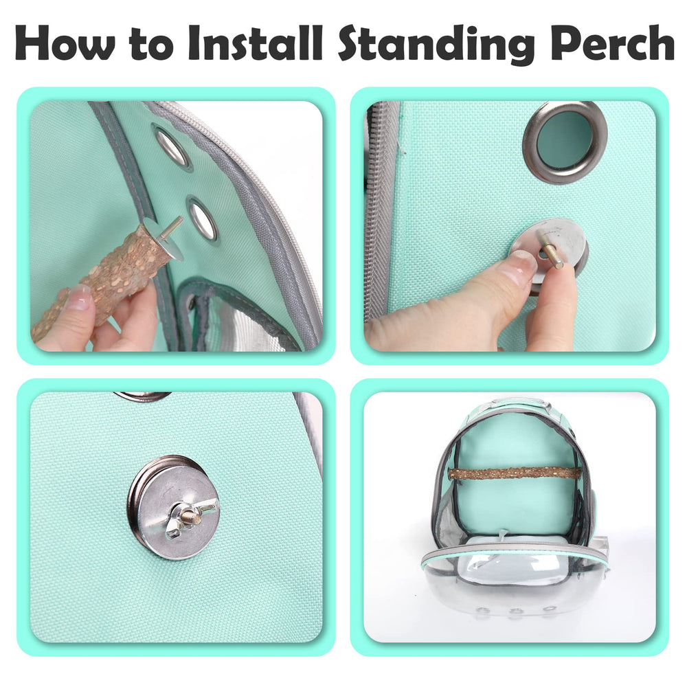 SSAWcasa travel kit included with perch, cups, toy, mat, and tray.