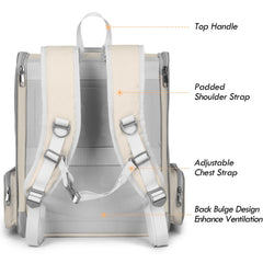 SSAWcasa cat backpack carrier beige back strap ergonomic design for comfort