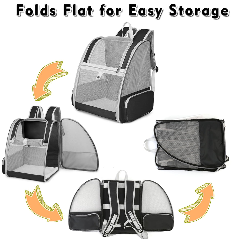 SSAWcasa cat backpack carrier side pocket for treats and essentials