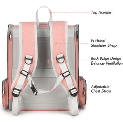 Pink SSAWcasa cat backpack interior shows removable mat for comfort and cleanliness
