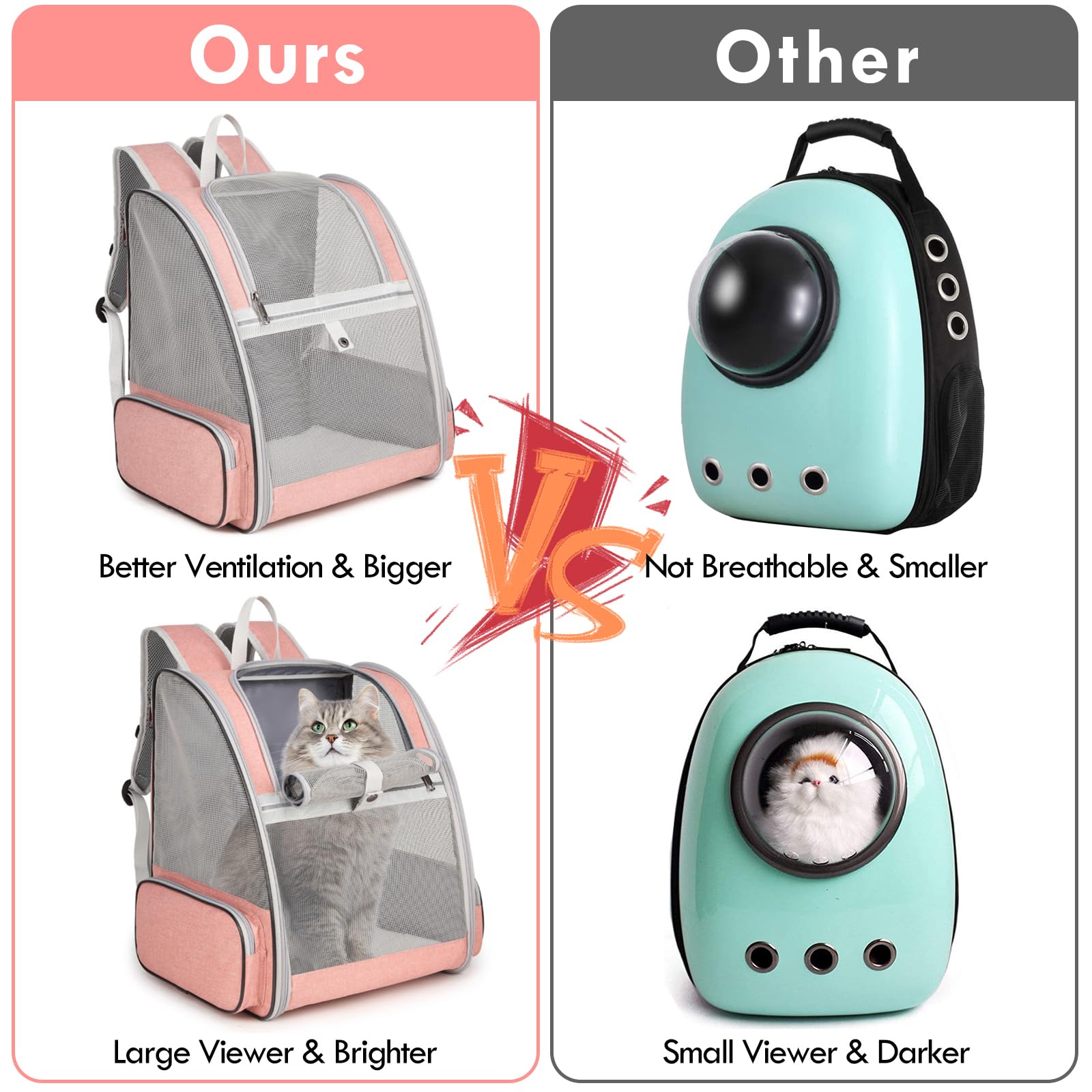 Kitten wand feather toy included with SSAWcasa pink cat backpack for pet interaction