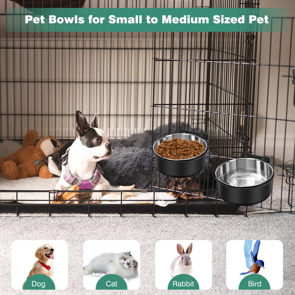 SSAWcasa hanging pet bowls fit cat, dog, rabbit, and bird cages