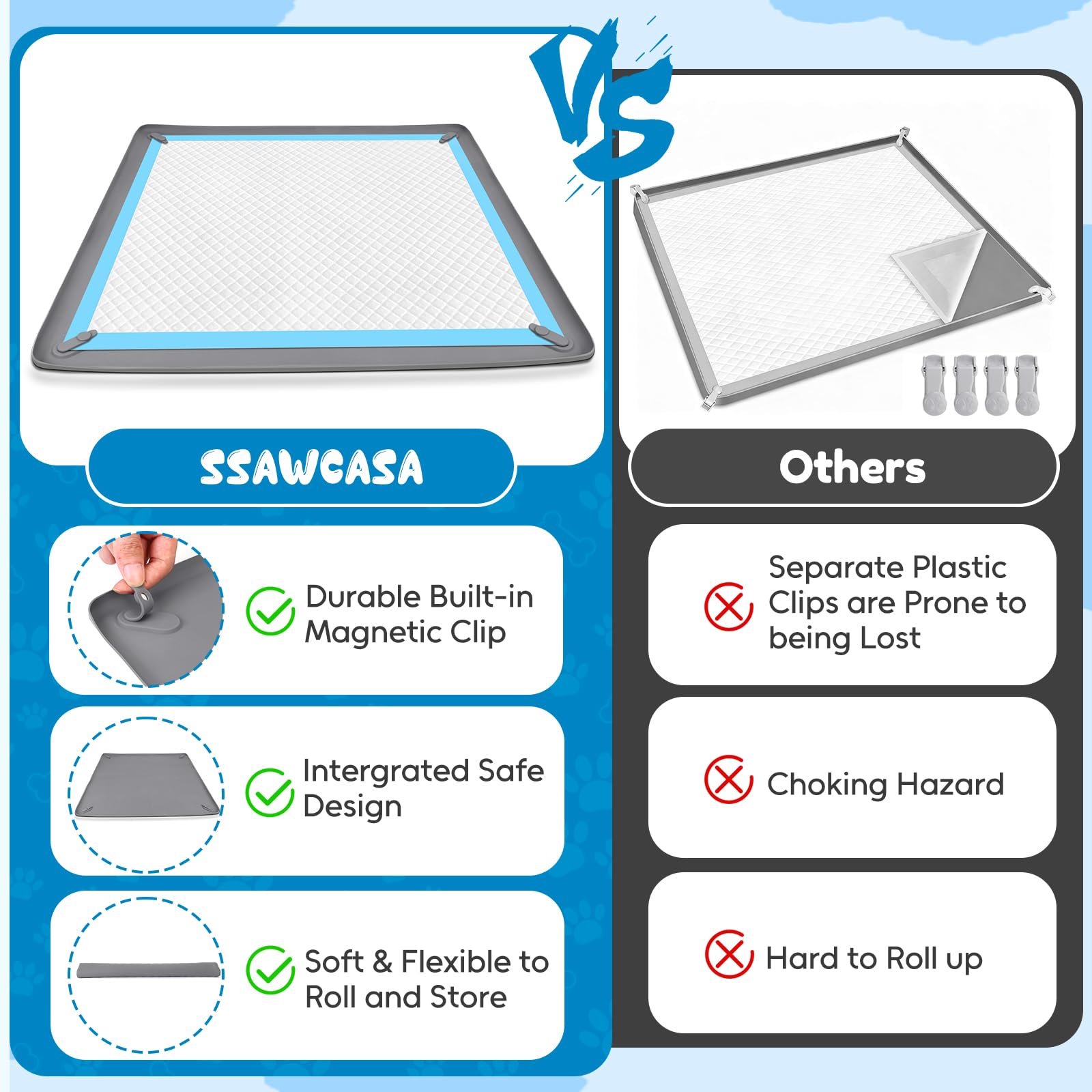 SSAWcasa silicone tray is durable, non-toxic, and odorless for daily use.