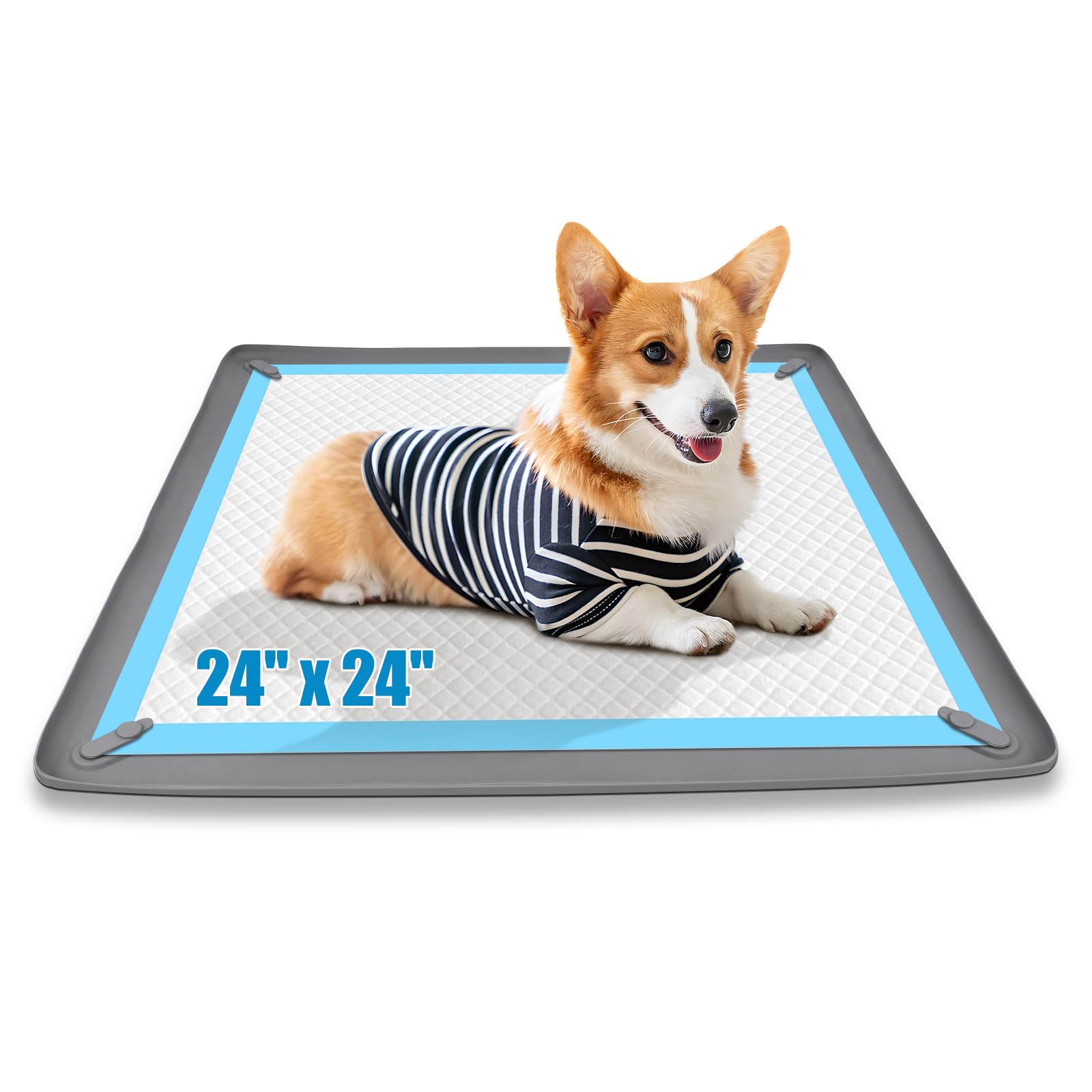 SSAWcasa puppy pad holder with magnetic clips keeps pads flat for stable potty areas.