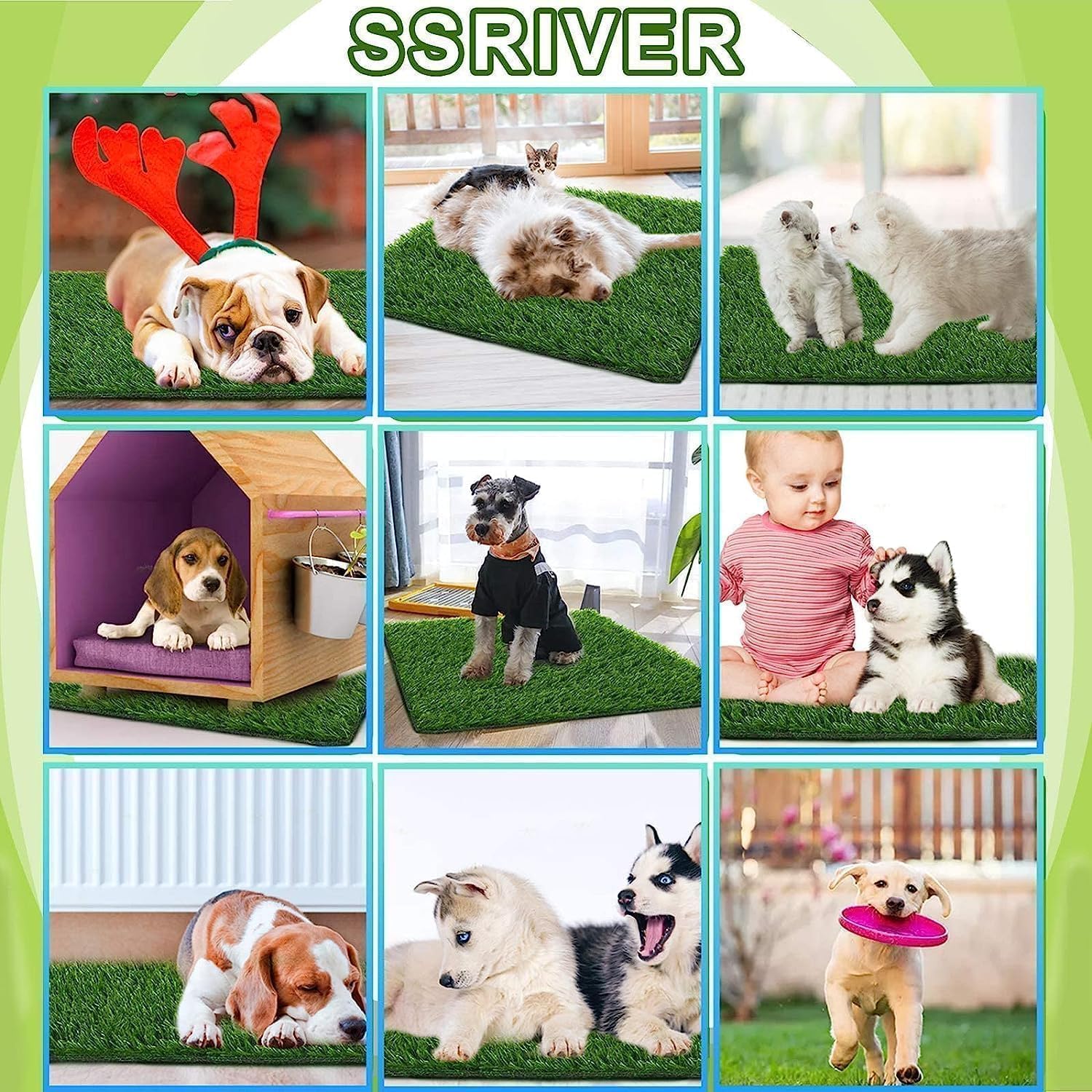 SSRIVER easy-clean grass with drainage holes for quick dry