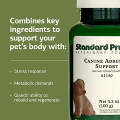 Standard Process Canine Adrenal Support dosing scoop in use for dog dosage