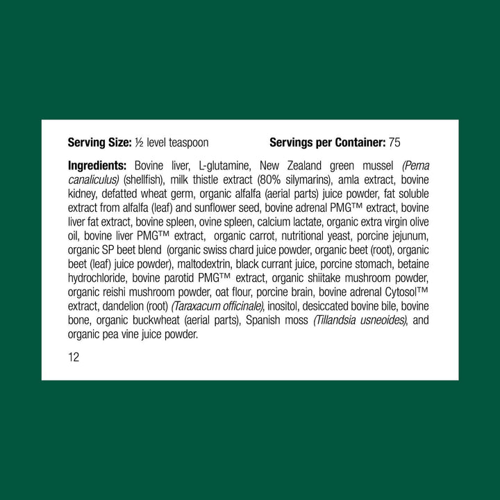 Standard Process Canine Dermal Support dosing scoop enables precise weight-based feeding.