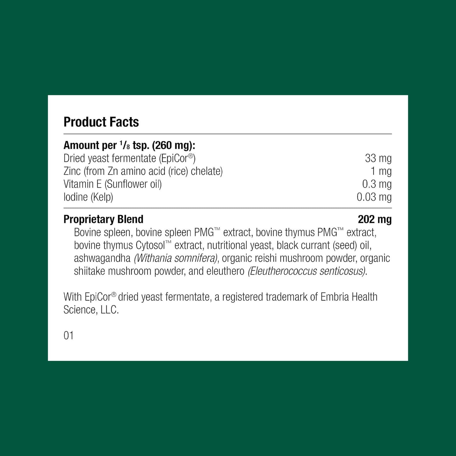 Standard Process Canine Immune Support powder scoop for easy meal mixing