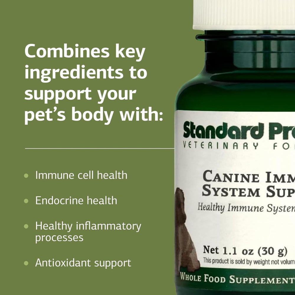 Standard Process Canine Immune Support zinc kelp blend closeup with key nutrients