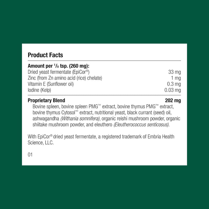 Standard Process Canine Immune System Support measuring scoop highlights precise dosing for dogs.
