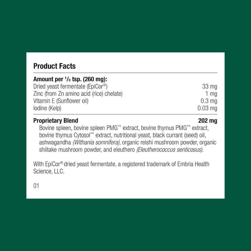 Standard Process Canine Immune System Support measuring scoop highlights precise dosing for dogs.