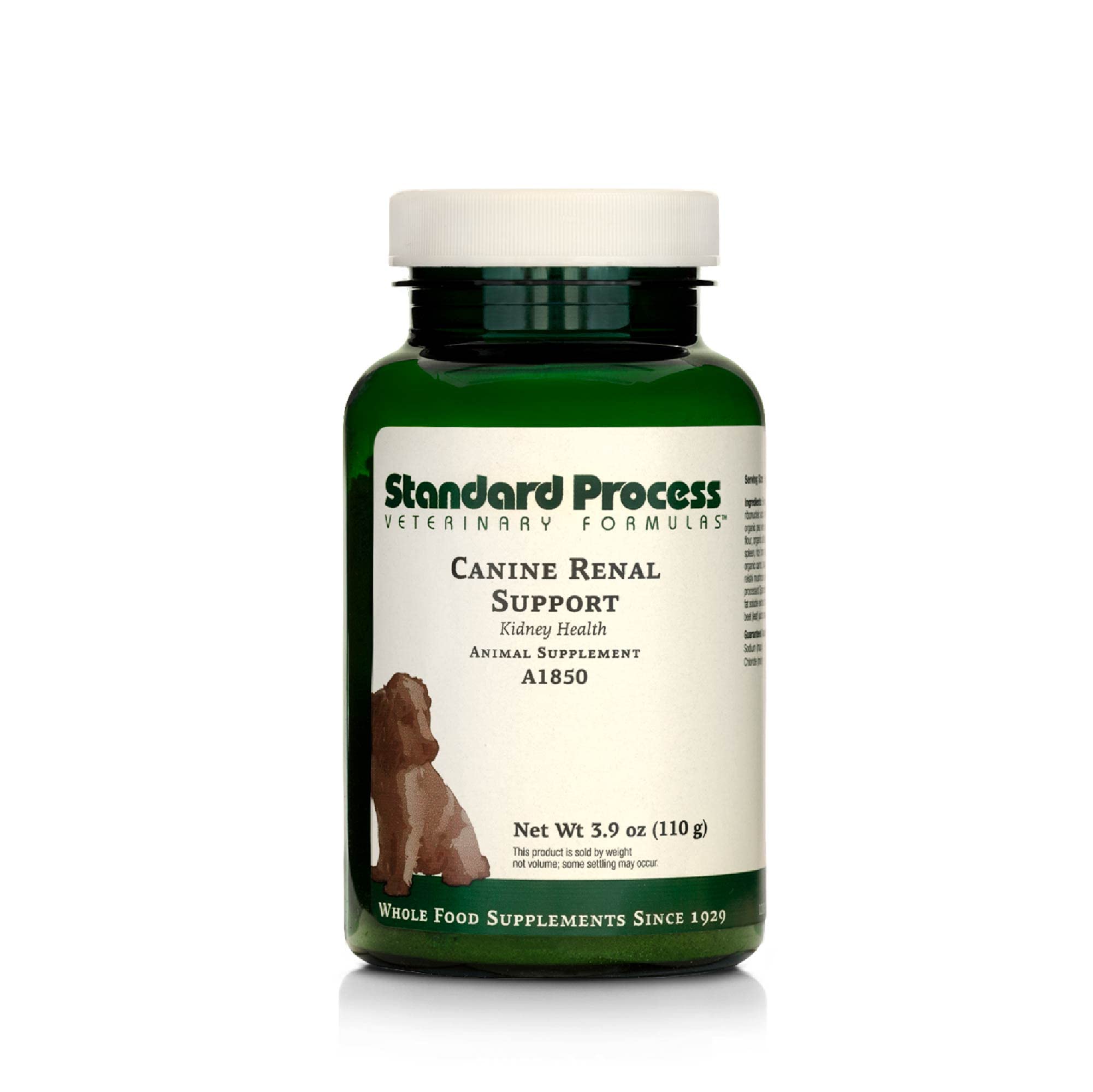 Standard Process Canine Renal Support bottle pour for easy dosing.