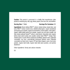 Standard Process label closeup highlighting natural ingredients for kidney support.