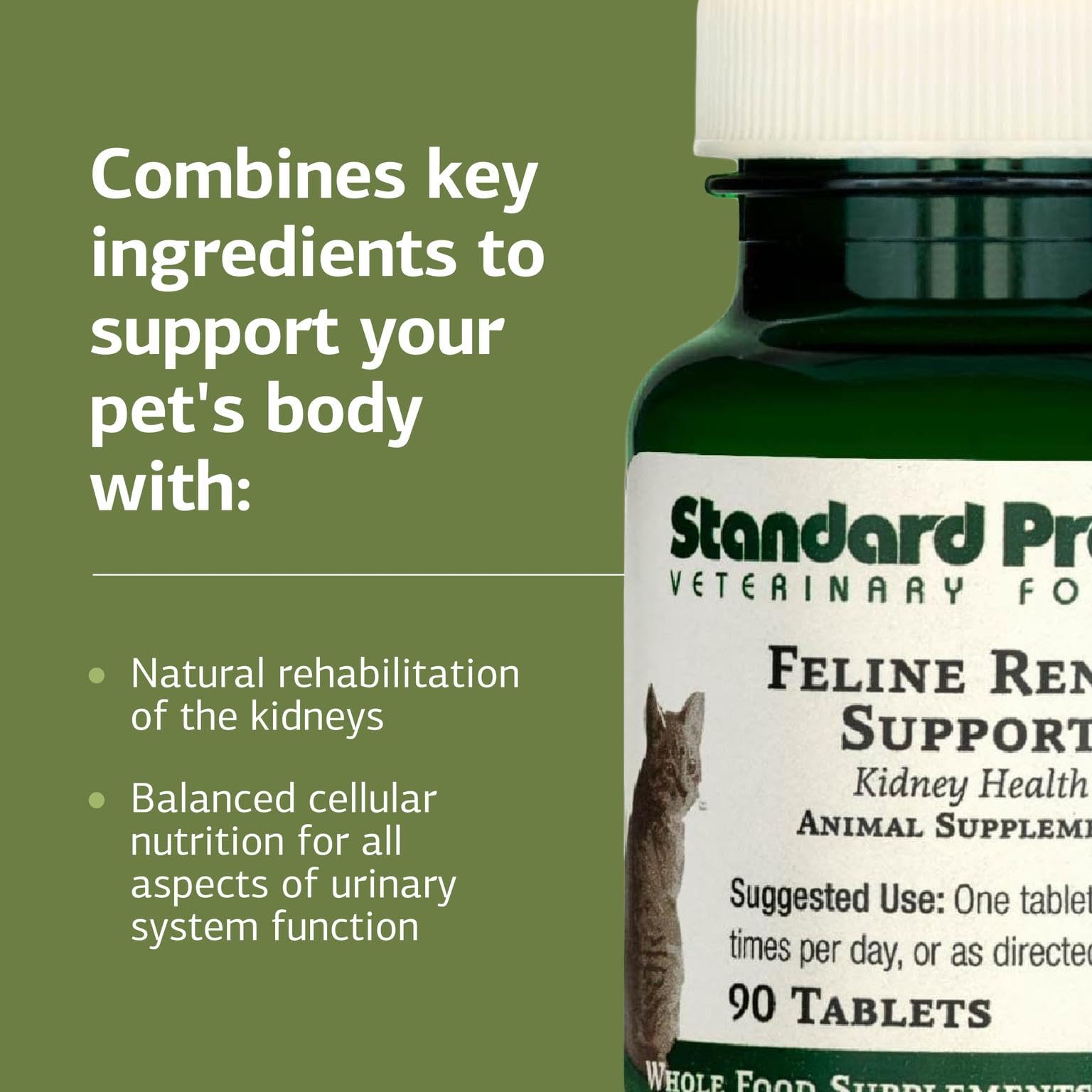Tablets mixed into food for easy dosing with Standard Process Renal Support.