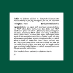Standard Process feline supplement bottle shows easy daily dosing for multisystem support