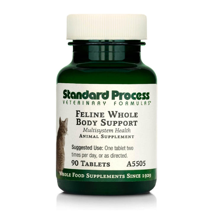 Standard Process feline whole body support tablet on plate for multisystem maintenance