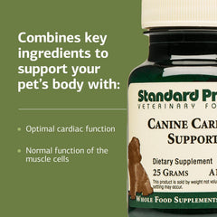 Dosing scoop for large bottle of Standard Process Canine Cardiac Support enables precise portions