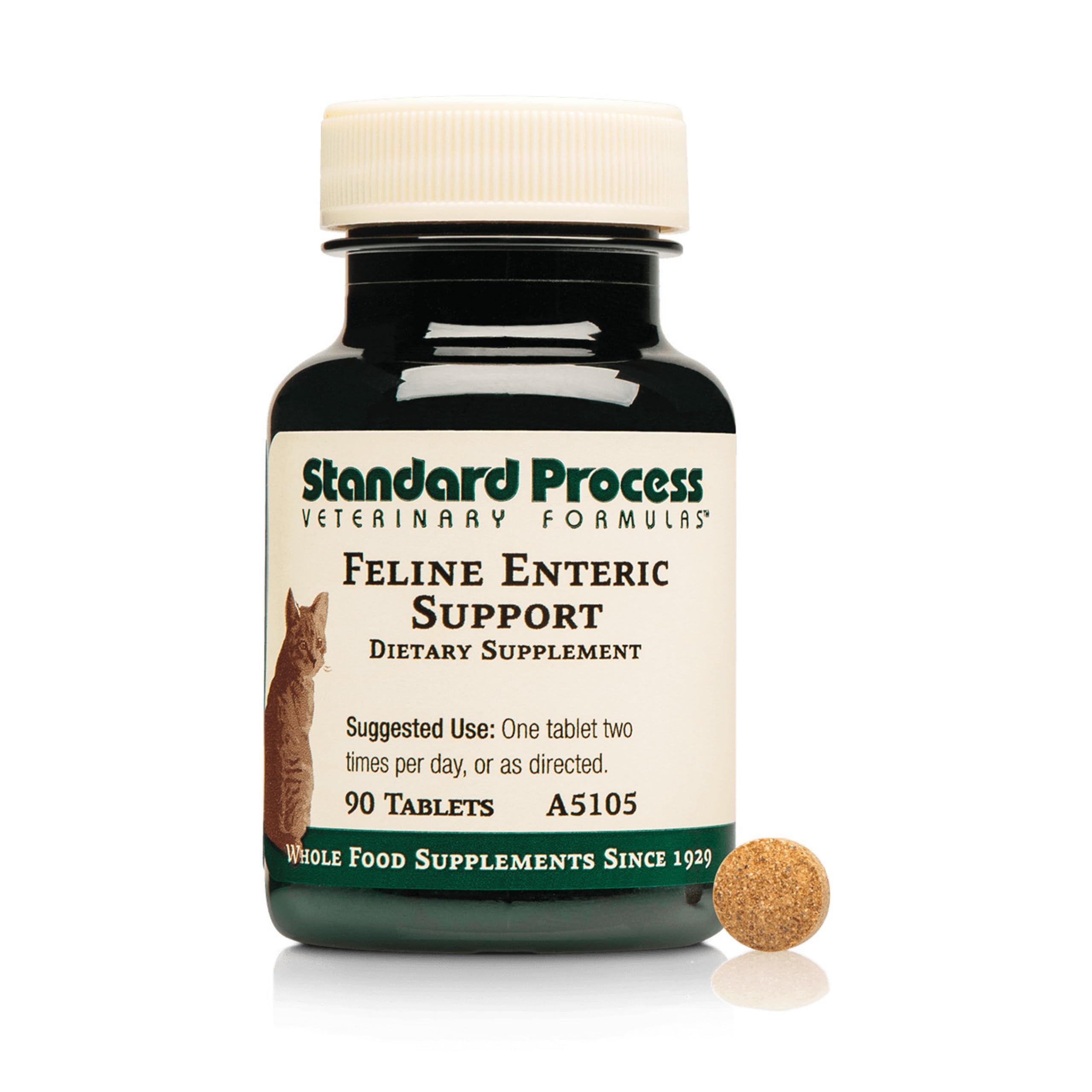 Standard Process Feline Enteric Support bottle for daily digestive balance.