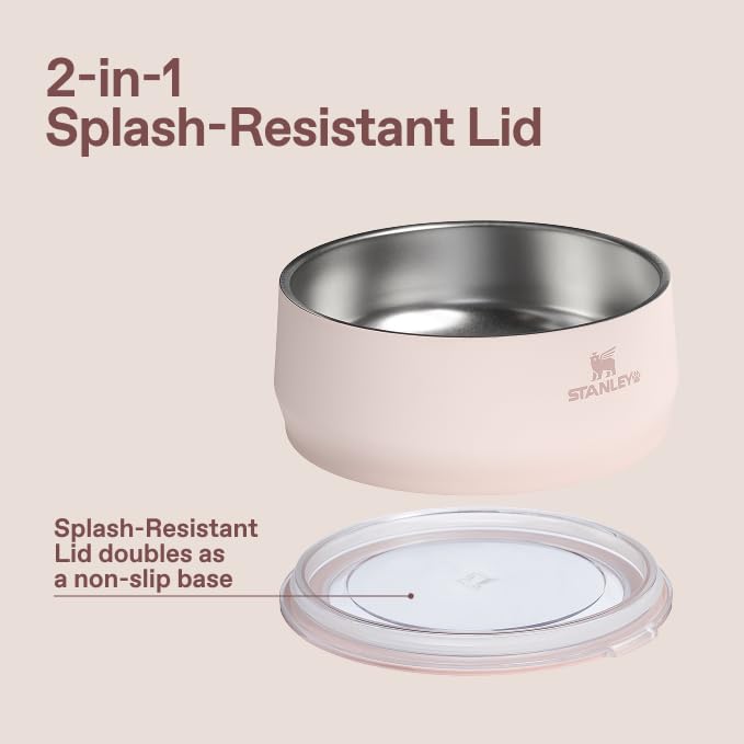 Stanley Pet Bowl built from 18/8 recycled stainless steel for durability.