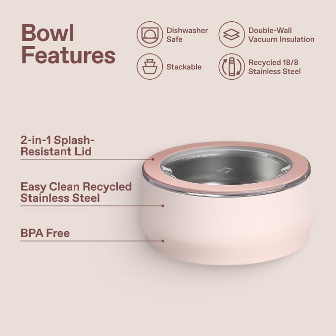 Stanley Pet Bowl lid nest under base to create non-slip eating surface.