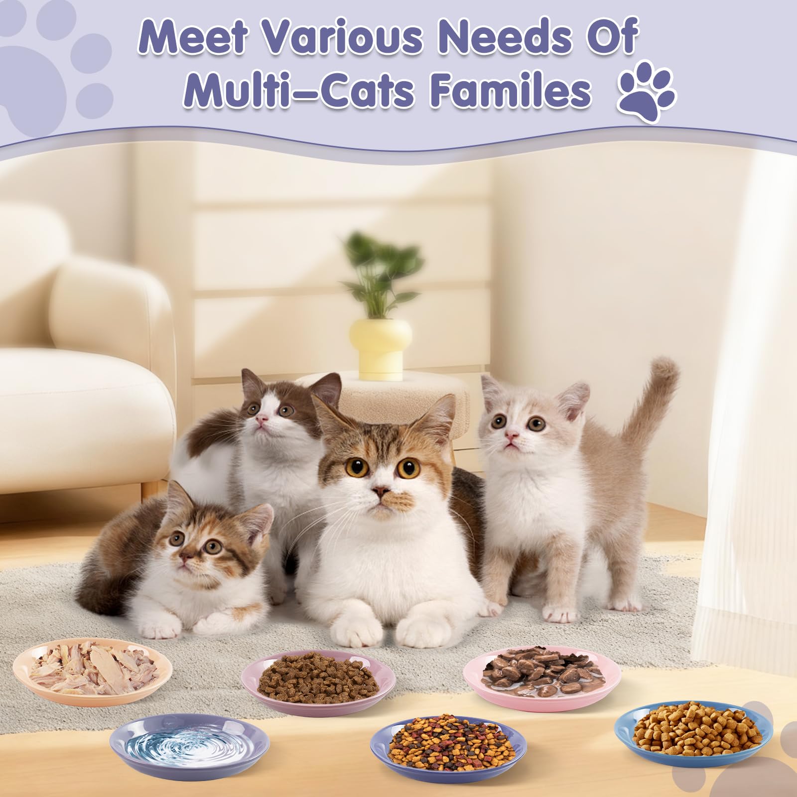 STAOVA CaiSe-A wide shallow cat bowls ideal for food and water.