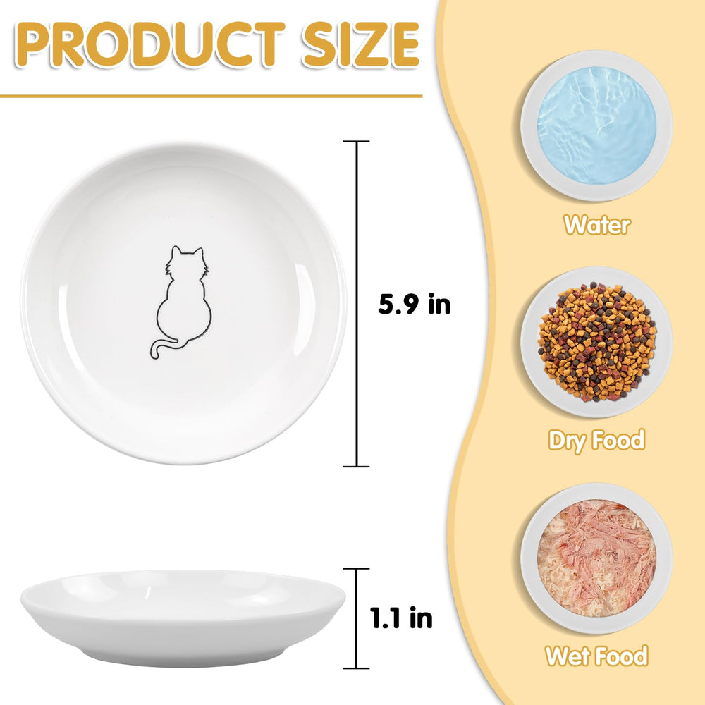 STAOVA cat bowls with wide flat bottom reduce whisker fatigue during meals.