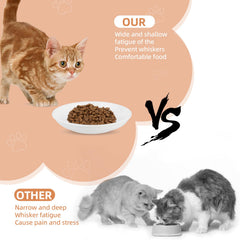 STAOVA ceramic bowls with flat bottom ease whisker-friendly dining.