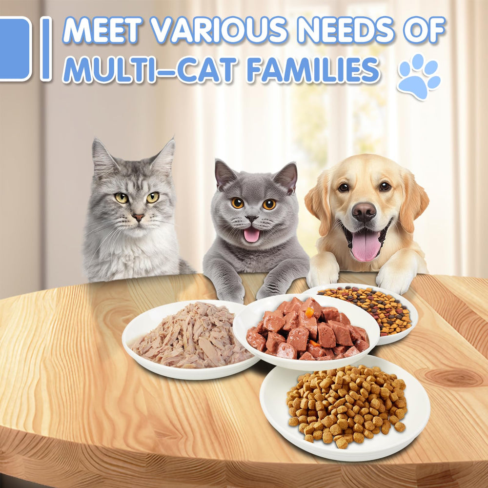STAOVA kitten paw pattern bowls add decorative appeal and appetite boost.