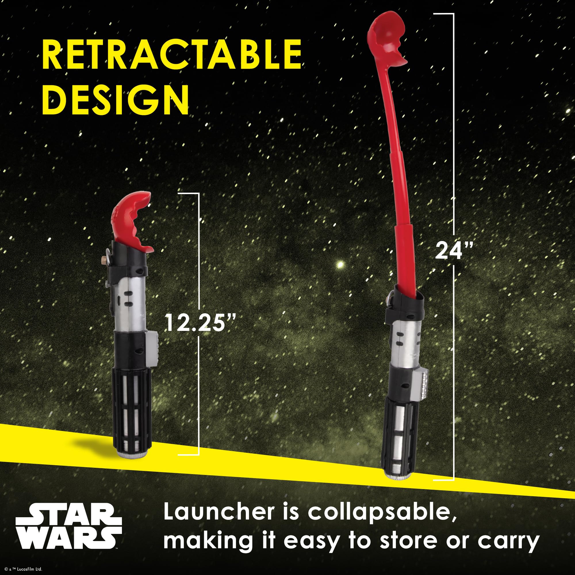 Two Vader-themed tennis balls included for immediate play.