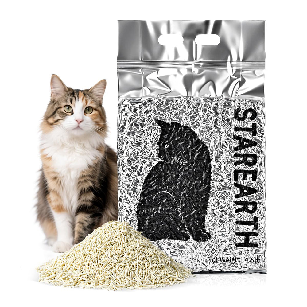 STAREARTH Tofu Cat Litter showing instant clumping for quick scooping.