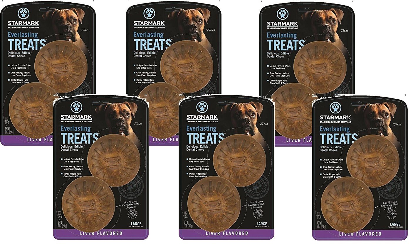 Starmark Everlasting Bacon dog chews large pack front view highlighting bacon flavor.