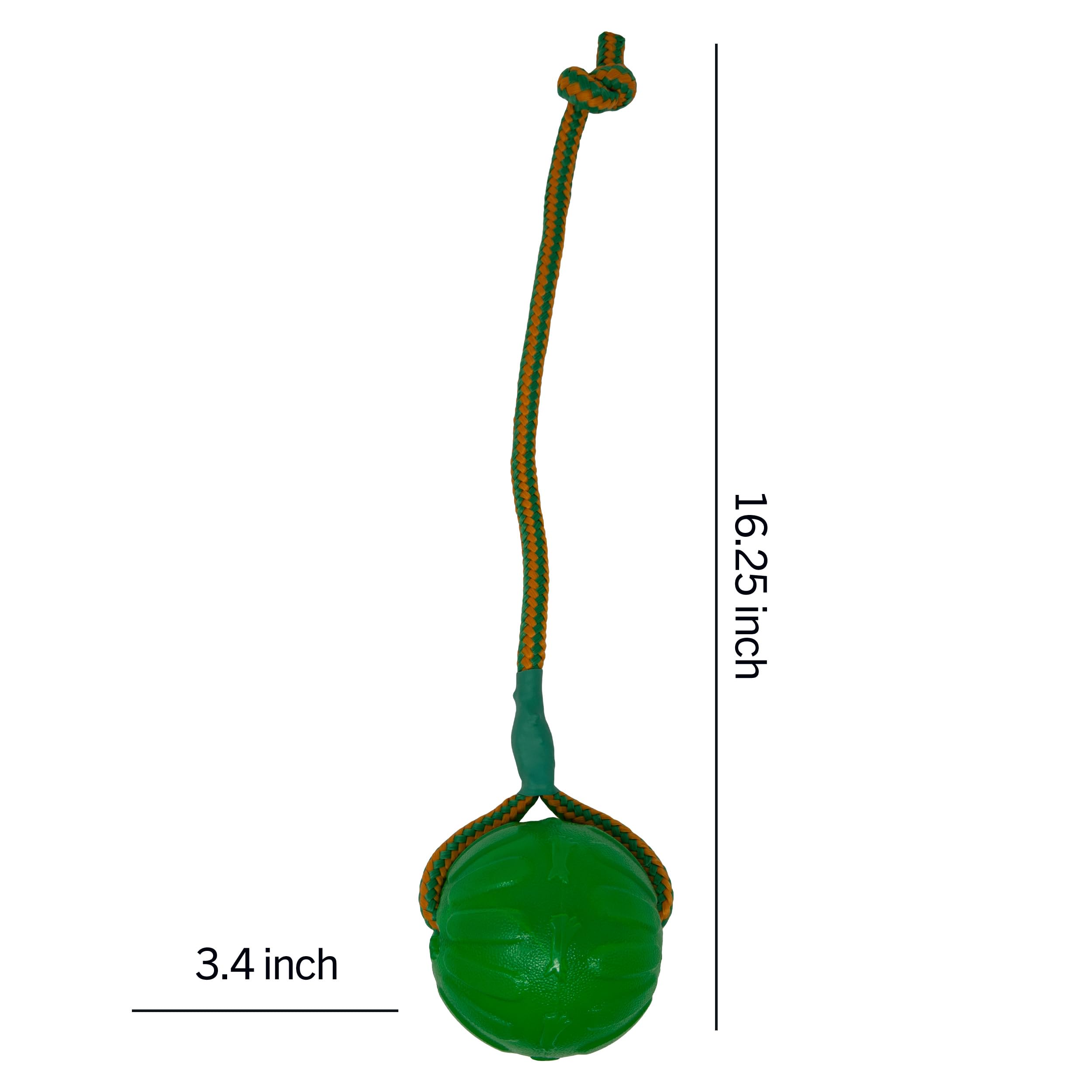 Starmark Everlasting Fun Ball on Rope floating in water, ideal for water play.