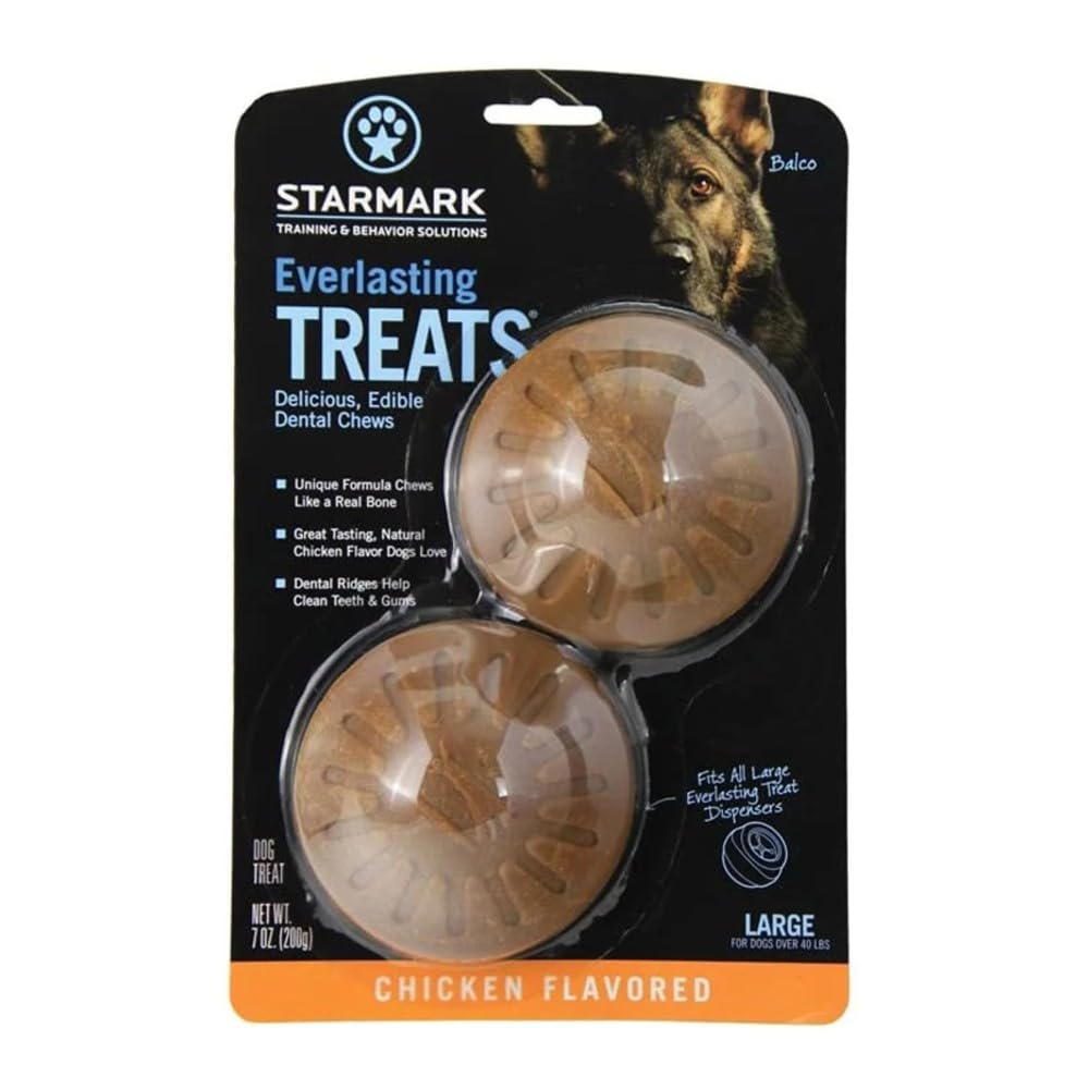 Starmark Everlasting Large Chicken Treats pack-4, front view, promotes long-lasting chewing and dental care