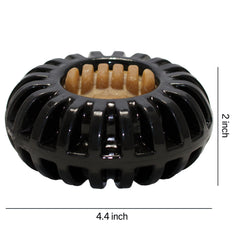 Starmark Everlasting Treat Wheeler Medium close-up demonstrates puncture-resistant material built for play.