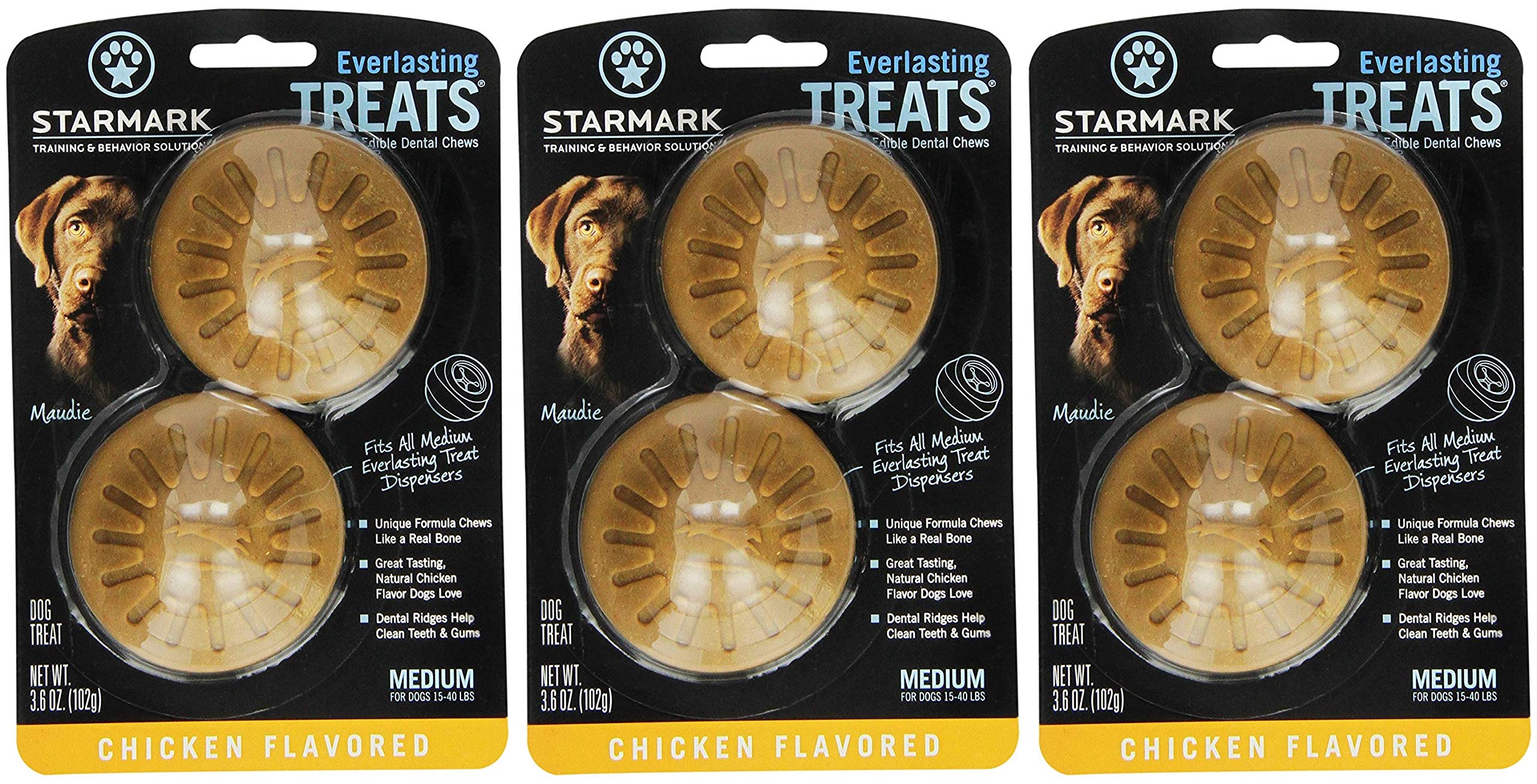 Starmark Everlasting Treats dental chews close-up showing texture and chicken flavor