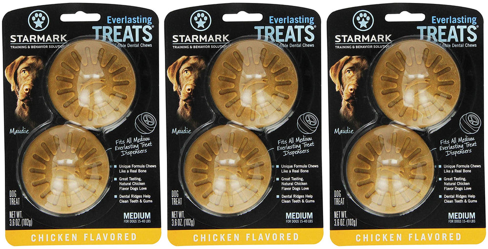 Starmark Everlasting Treats dental chews close-up showing texture and chicken flavor