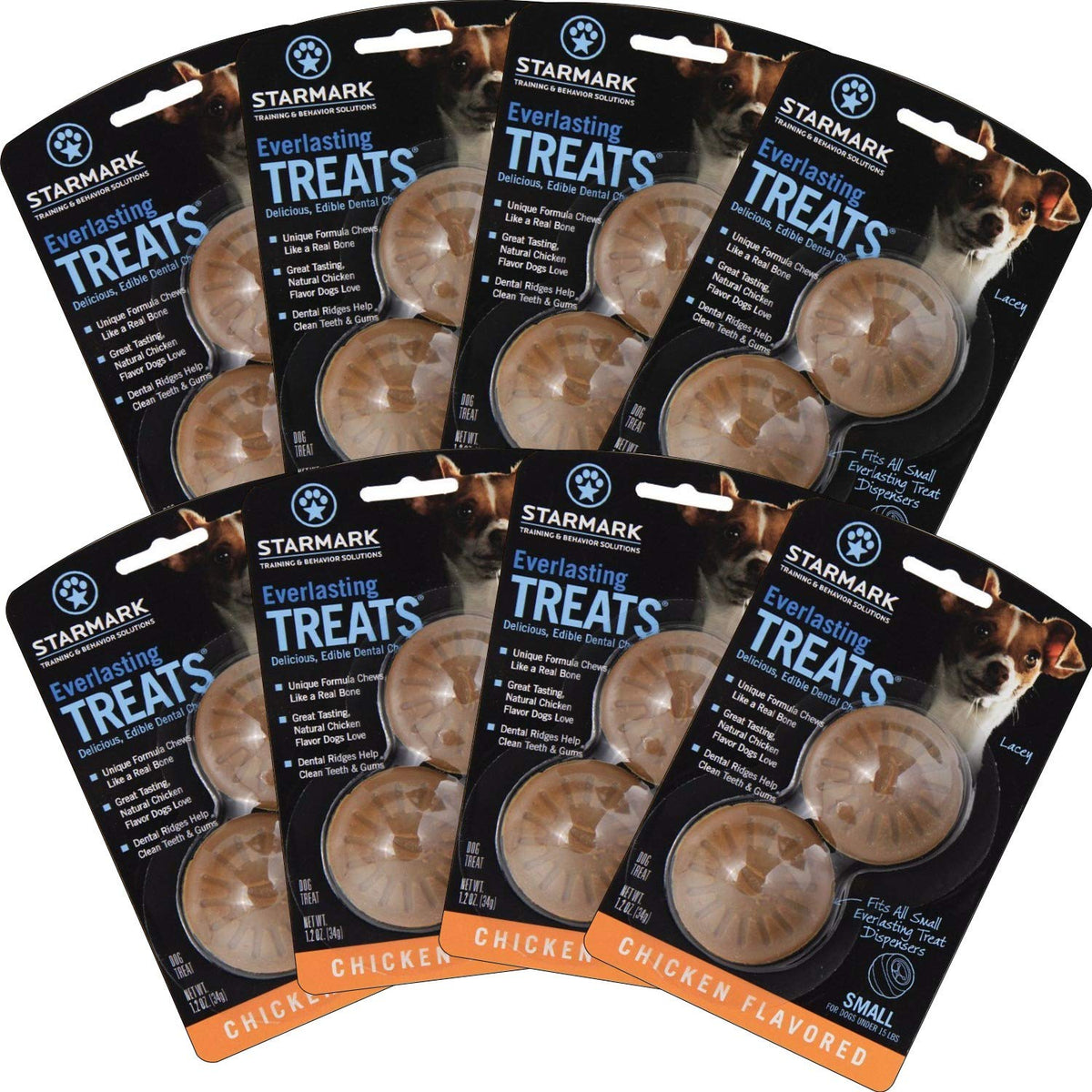 Starmark Everlasting Treats dental chews, small chicken flavor, aiding dental care and tasty snacking.