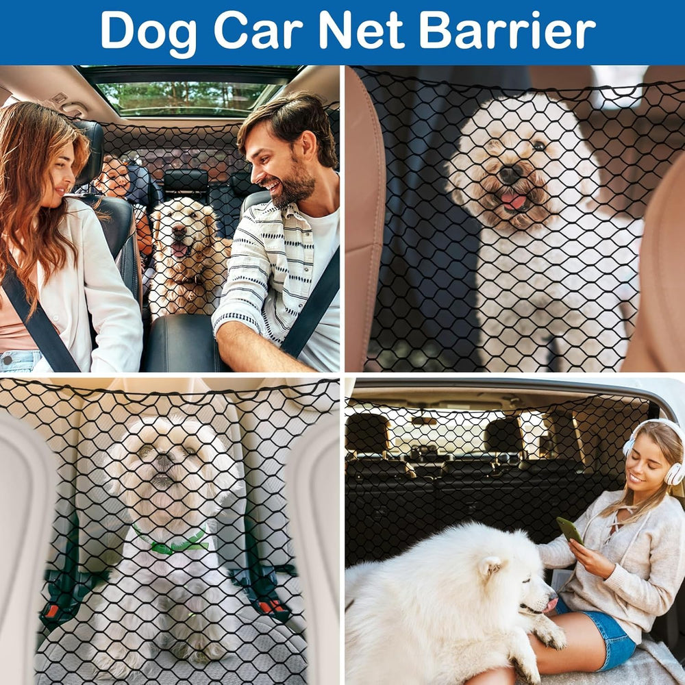 STARROAD-TIM barrier mesh used to keep pets contained in SUVs, sedans, and vans.