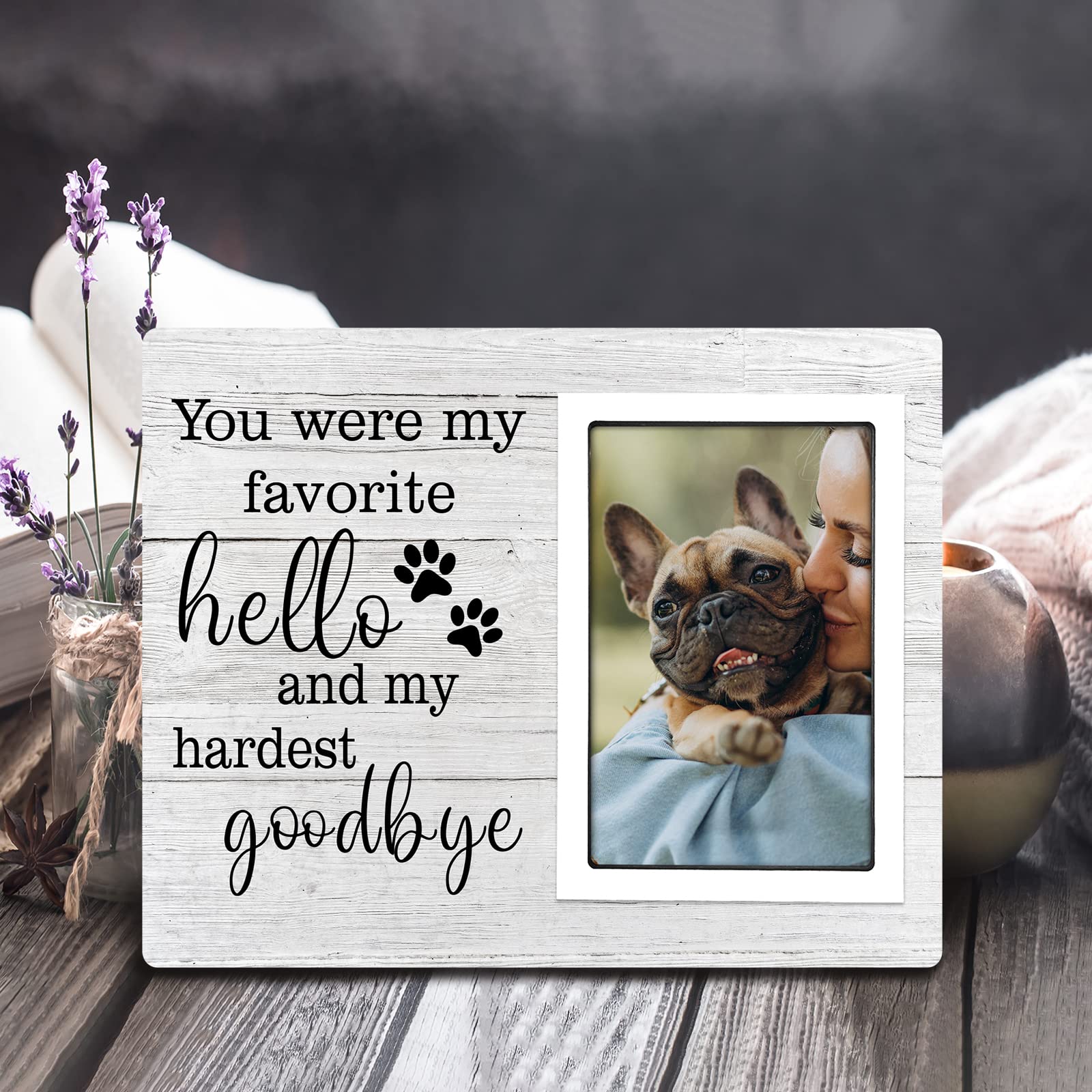 SteadStyle dog memorial frame tabletop display with built-in stand