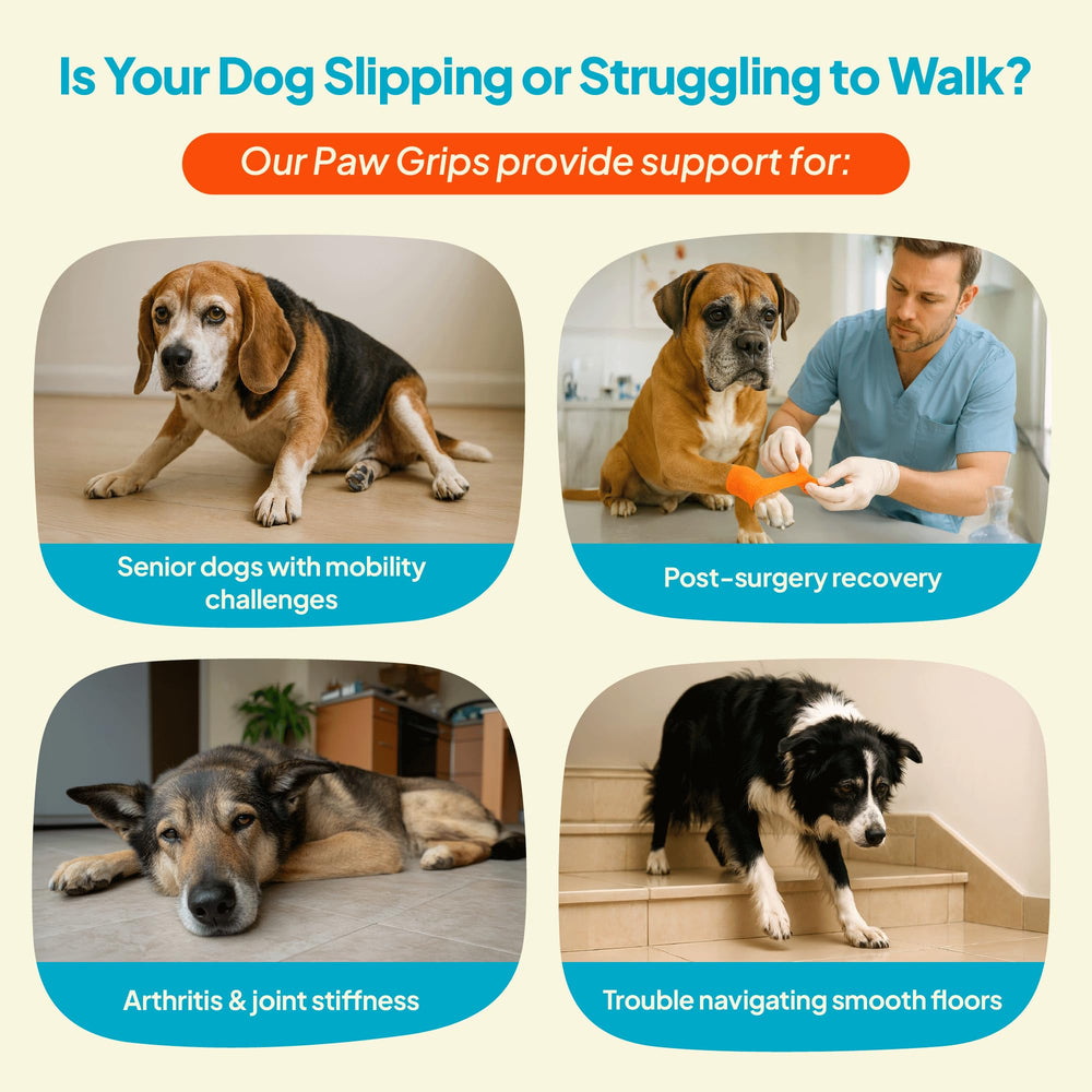 Steady Paws custom-fit pads can be trimmed for paw shape