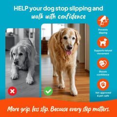 Steady Paws paw stickers are easy to apply for quick grip on floors