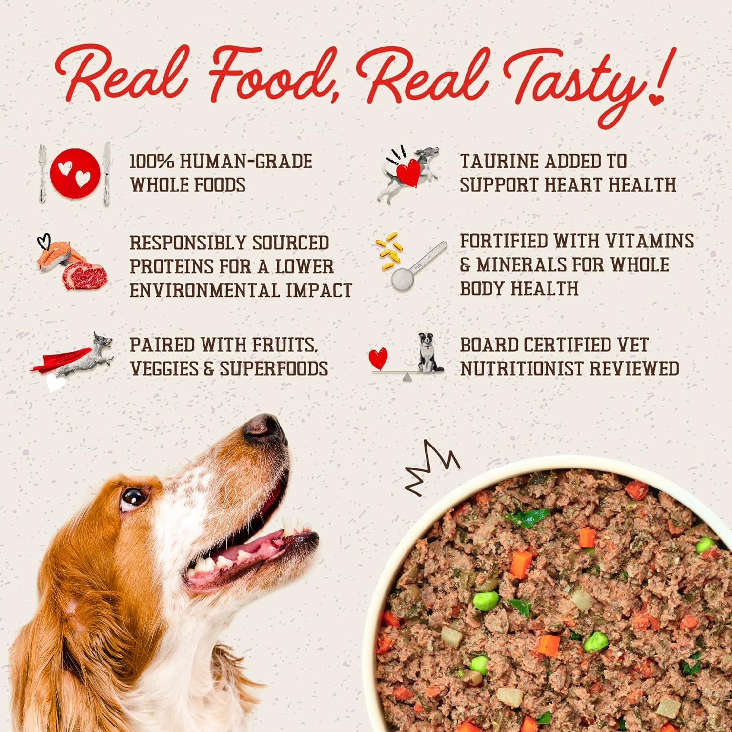 Stella & Chewy's Beefy-Licious dog enjoying a meal with nutrients