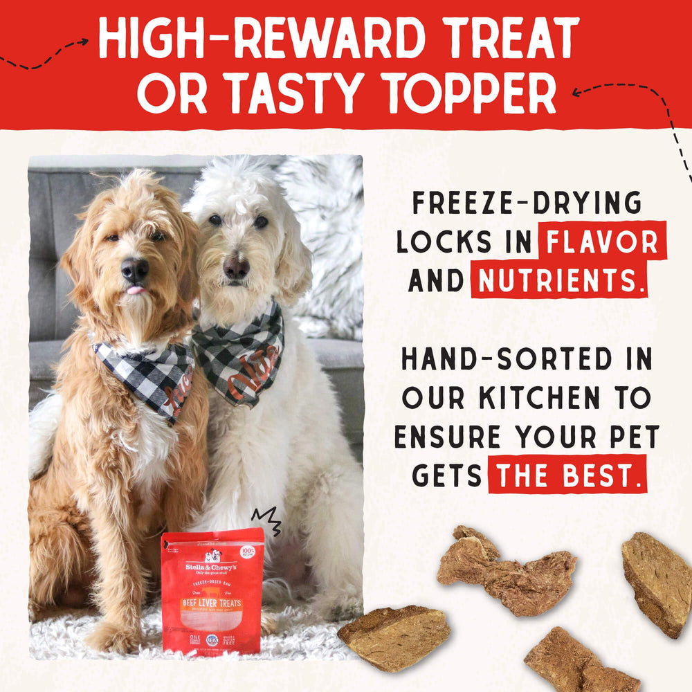 Treats broken into pieces for easy handling and training rewards.