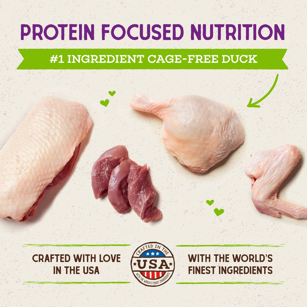 Stella & Chewy's cage-free duck first ingredient highlights premium protein in the recipe.