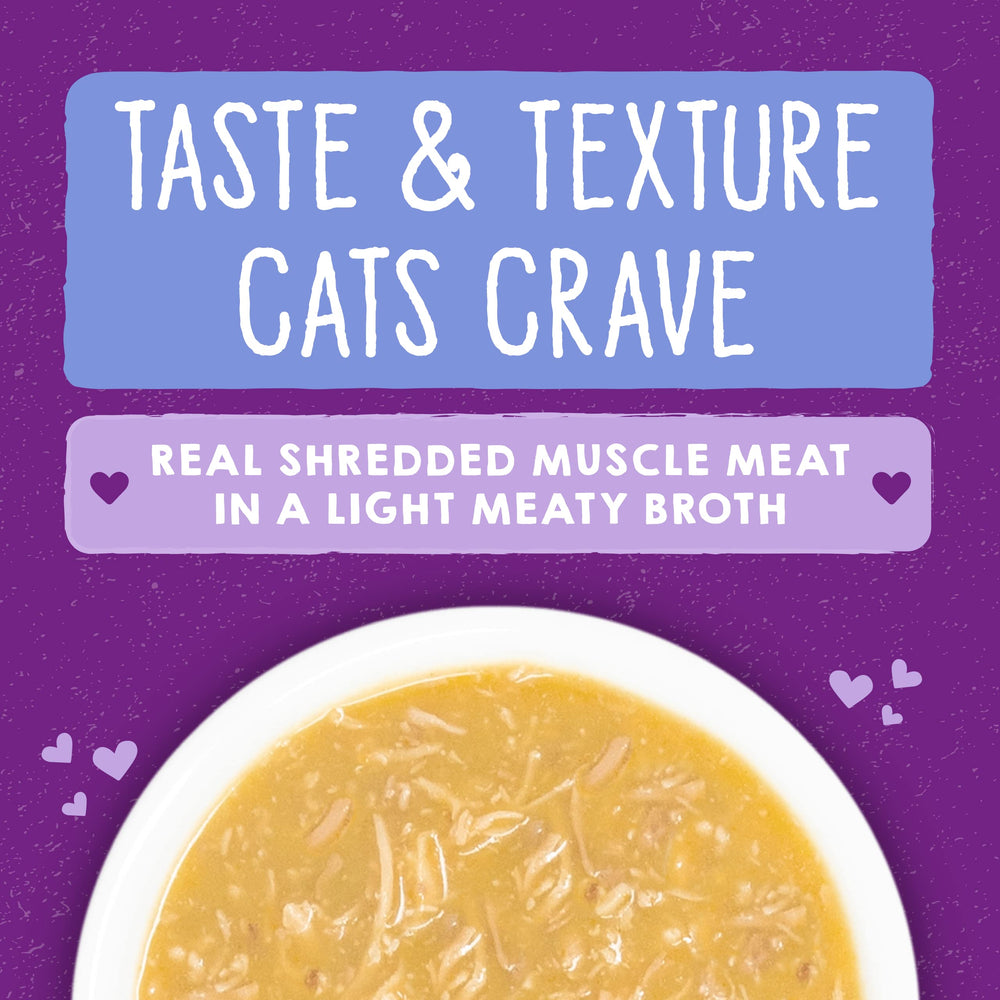 Cat enjoys Stella & Chewy's Carnivore Cravings chicken and turkey shreds served in broth